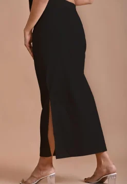 Solid Color Lycra Cotton Shapewear Petticoat in Black