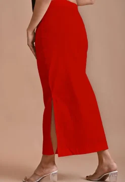 Solid Color Lycra Cotton Shapewear Petticoat in Red