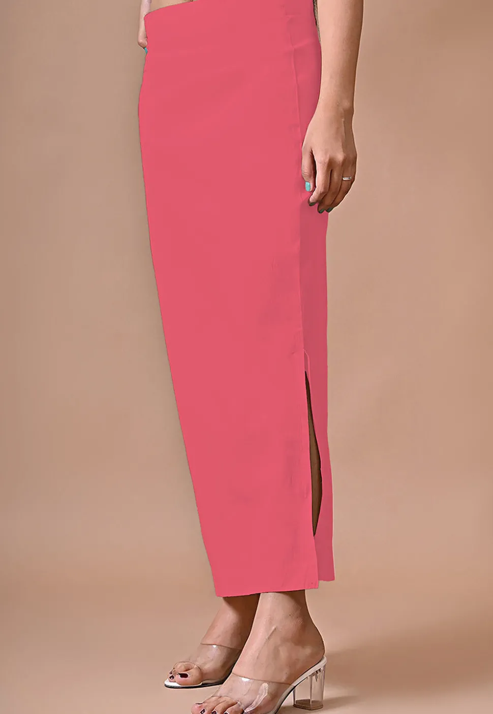 Solid Color Lycra Cotton Shapewear Petticoat in Pink