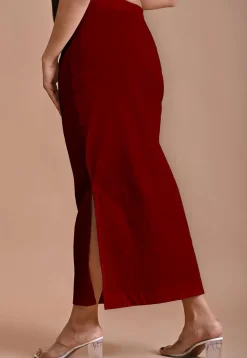 Solid Color Lycra Cotton Shapewear Petticoat in Maroon