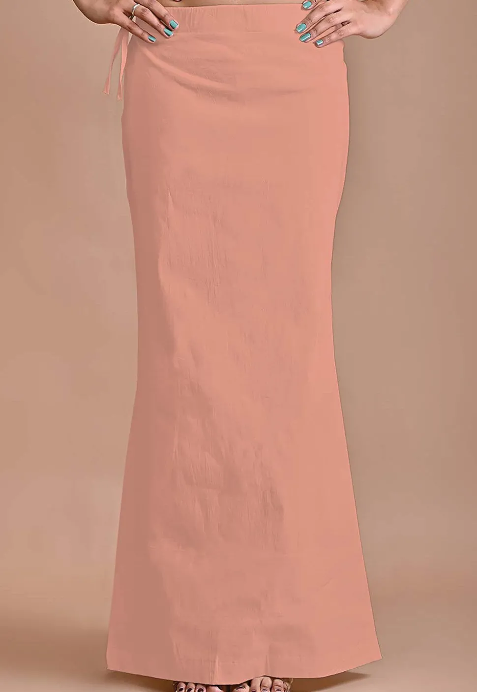 Solid Color Lycra Cotton Shapewear Petticoat in Peach