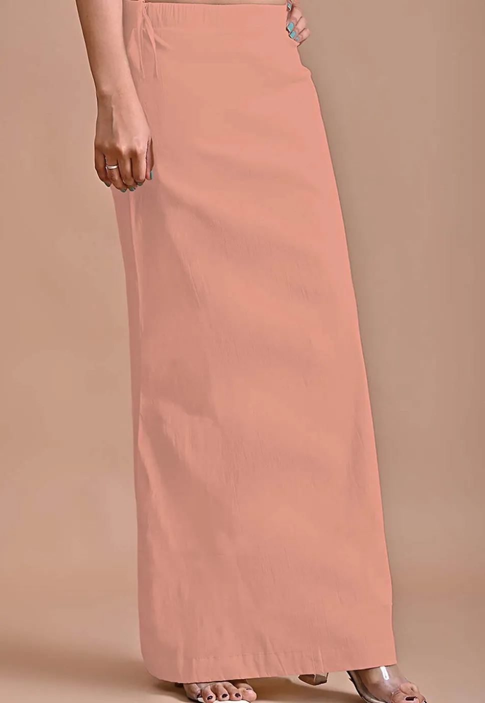 Solid Color Lycra Cotton Shapewear Petticoat in Peach