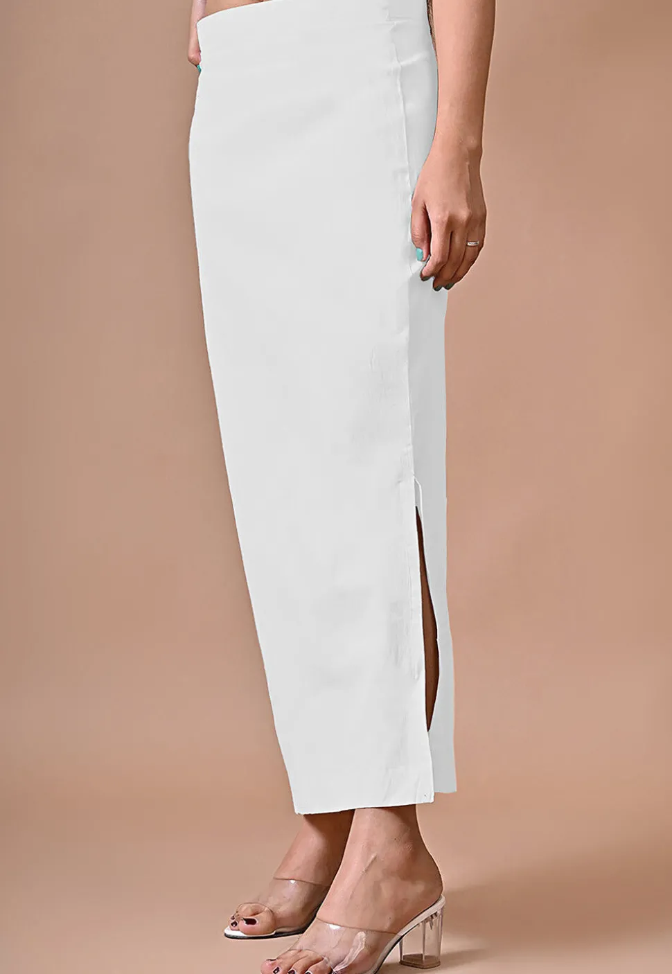 Solid Color Lycra Cotton Shapewear Petticoat in White