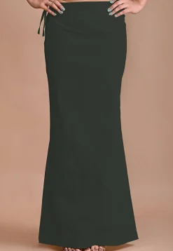 Solid Color Lycra Cotton Shapewear Petticoat in Dark Green