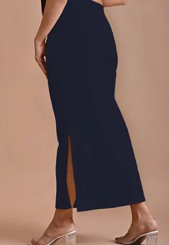 Solid Color Lycra Cotton Shapewear Petticoat in Navy Blue