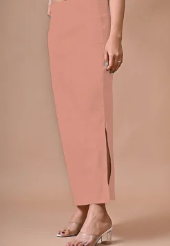 Solid Color Lycra Cotton Shapewear Petticoat in Peach