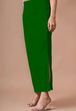 Solid Color Lycra Cotton Shapewear Petticoat in Green