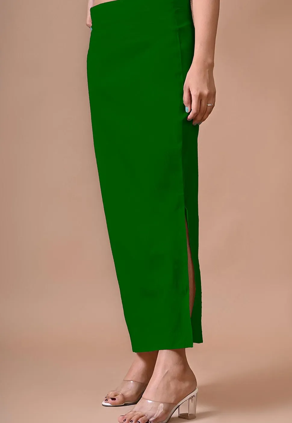 Solid Color Lycra Cotton Shapewear Petticoat in Green