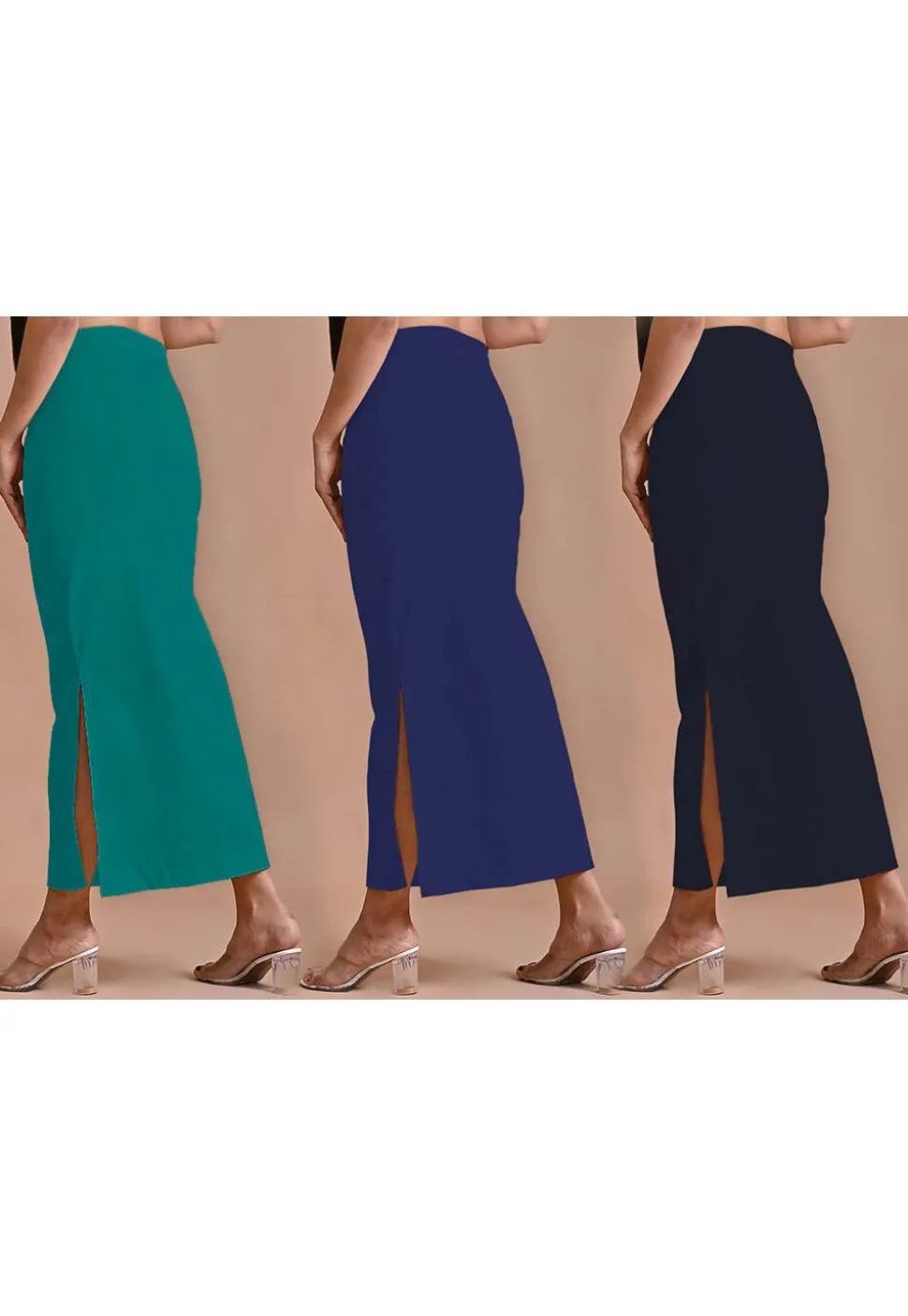 Solid Color Lycra (Elastane) Shape Wear Combo in Blue and Green