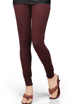 Solid Color Lycra Leggings in Maroon