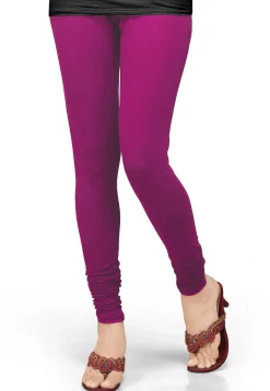 Solid Color Lycra Leggings in Magenta