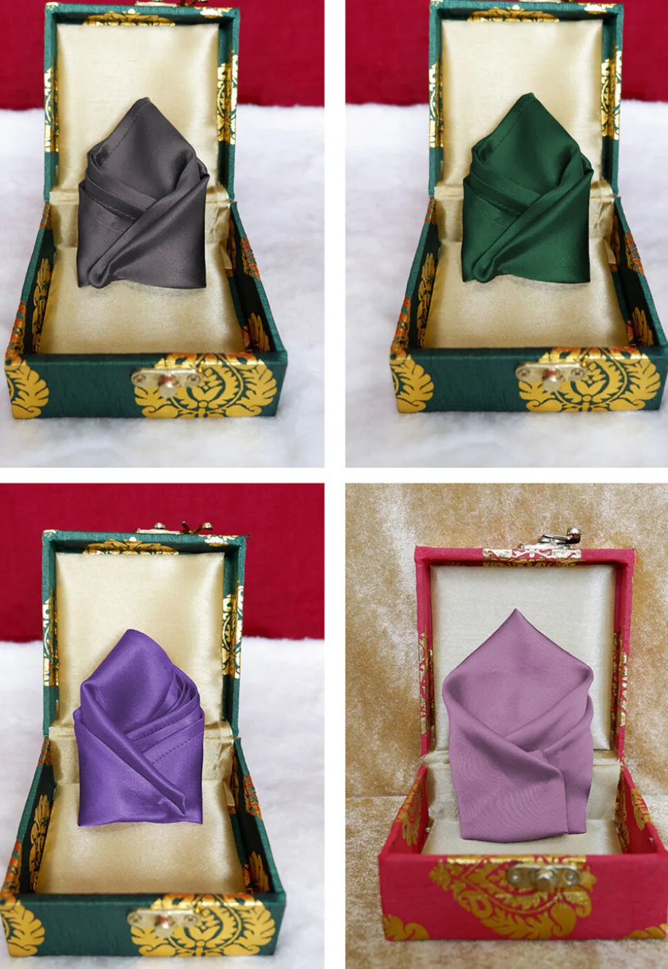 Solid Color Pocket Square Combo in Multicolor