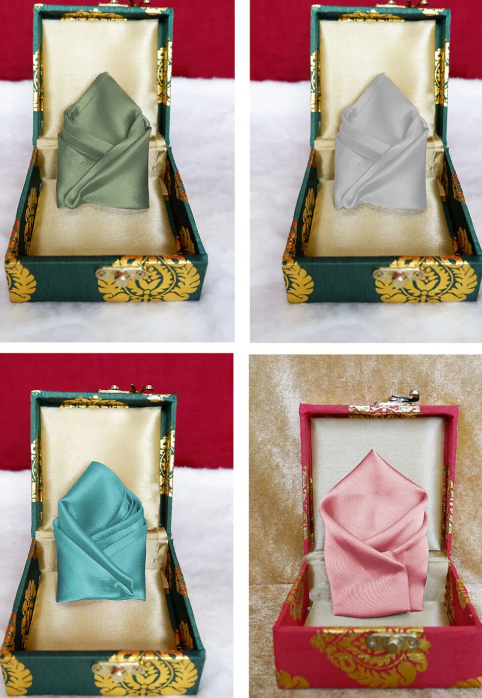Solid Color Pocket Square Combo in Multicolor