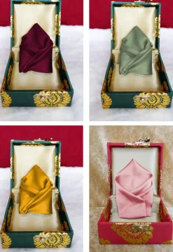 Solid Color Pocket Square Combo in Multicolor