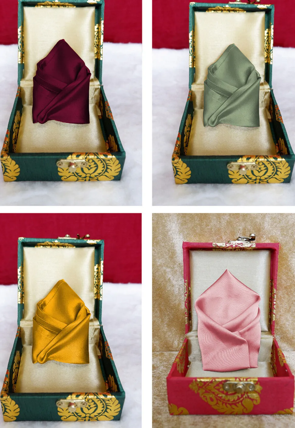Solid Color Pocket Square Combo in Multicolor