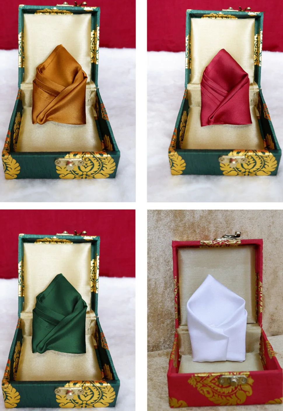 Solid Color Pocket Square Combo in Multicolor