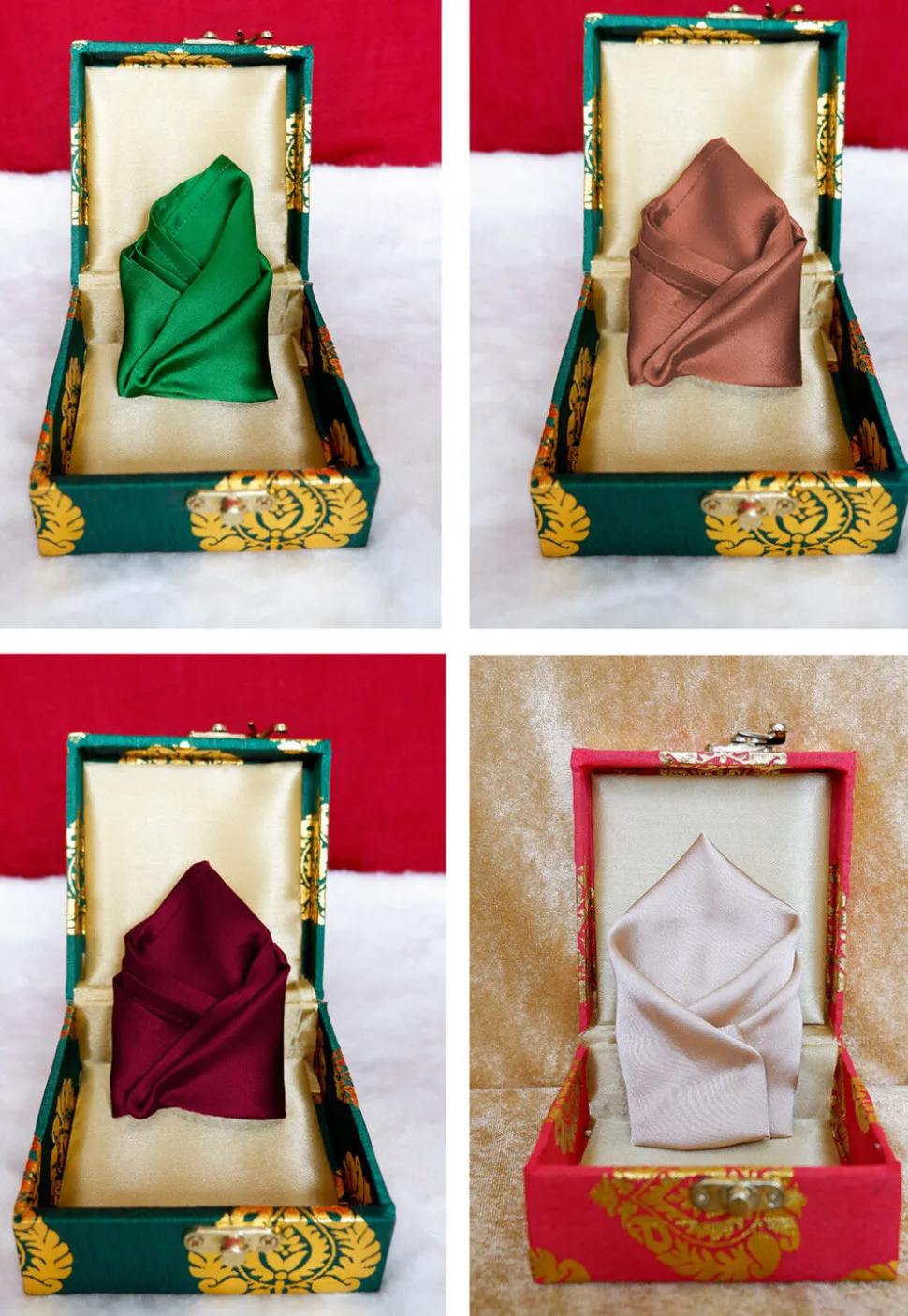 Solid Color Pocket Square Combo in Multicolor