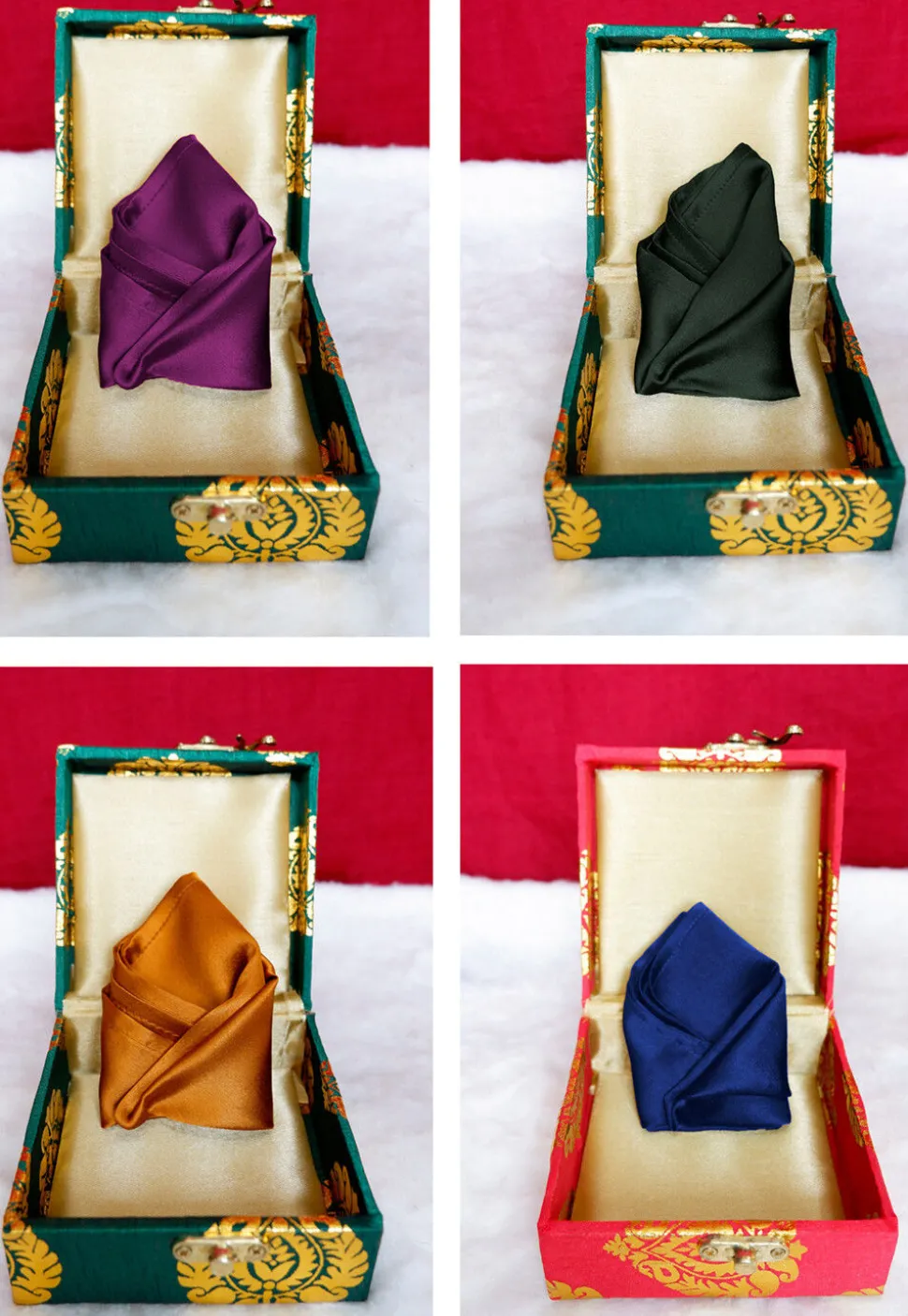 Solid Color Pocket Square Combo in Multicolor