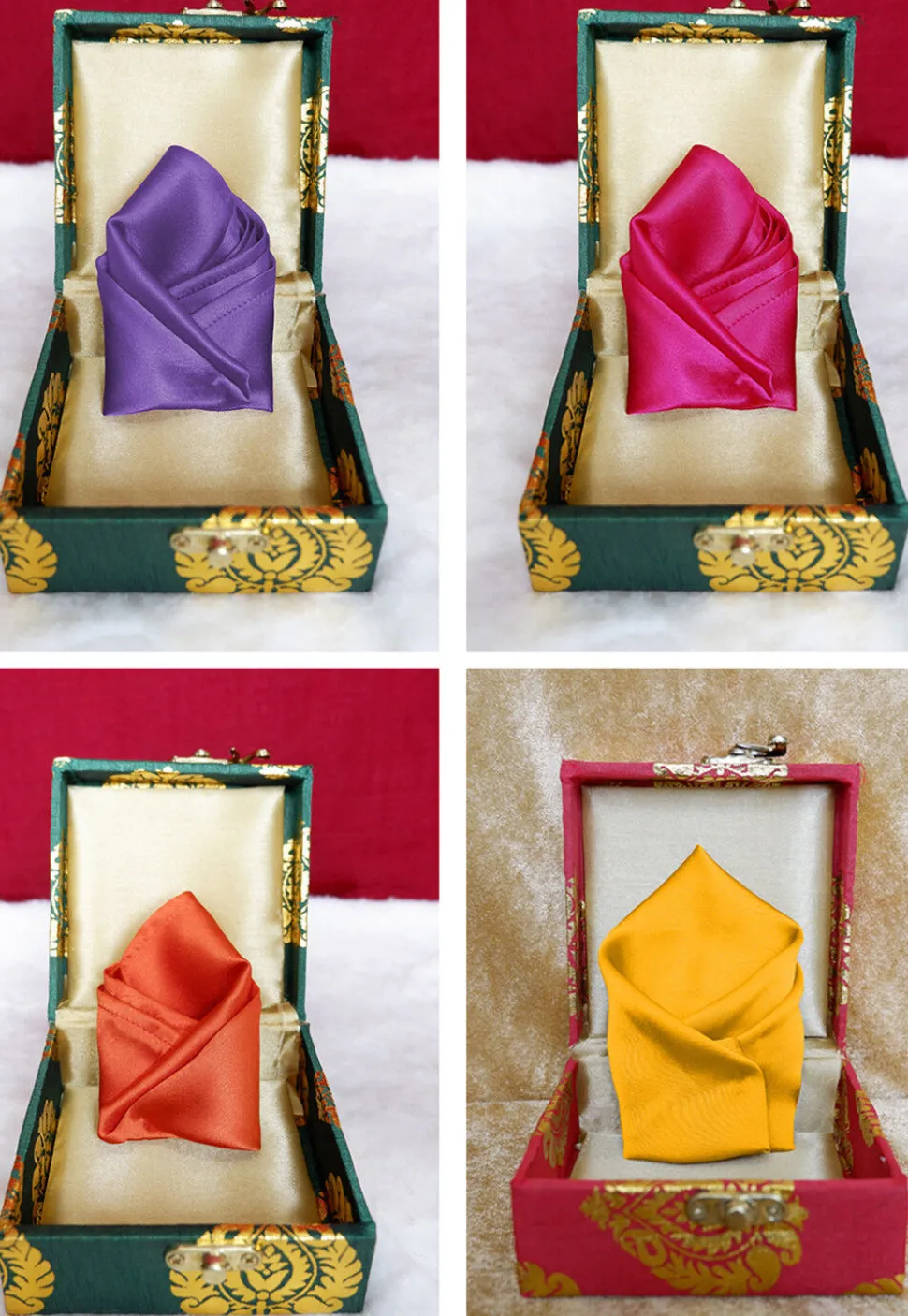Solid Color Pocket Square Combo in Multicolor