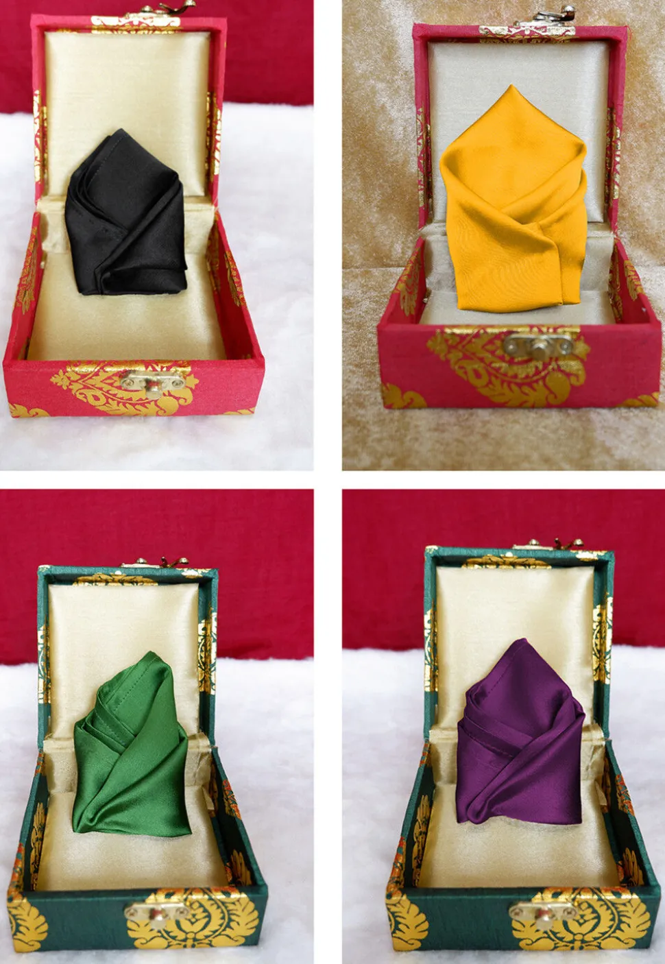 Solid Color Pocket Square Combo in Multicolor