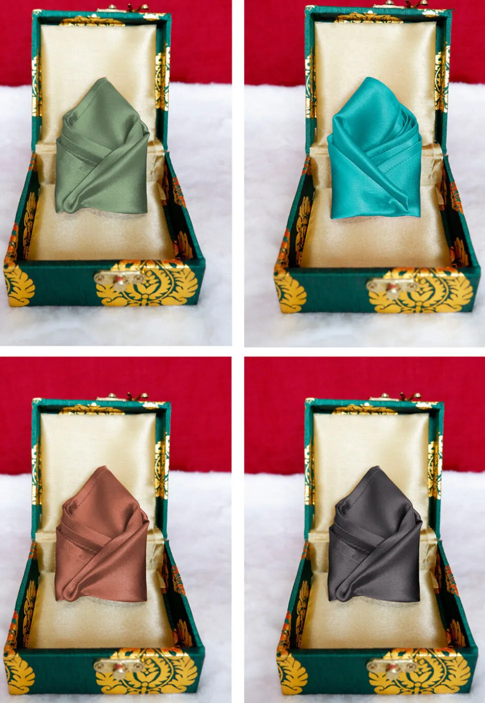 Solid Color Pocket Square Combo in Multicolor