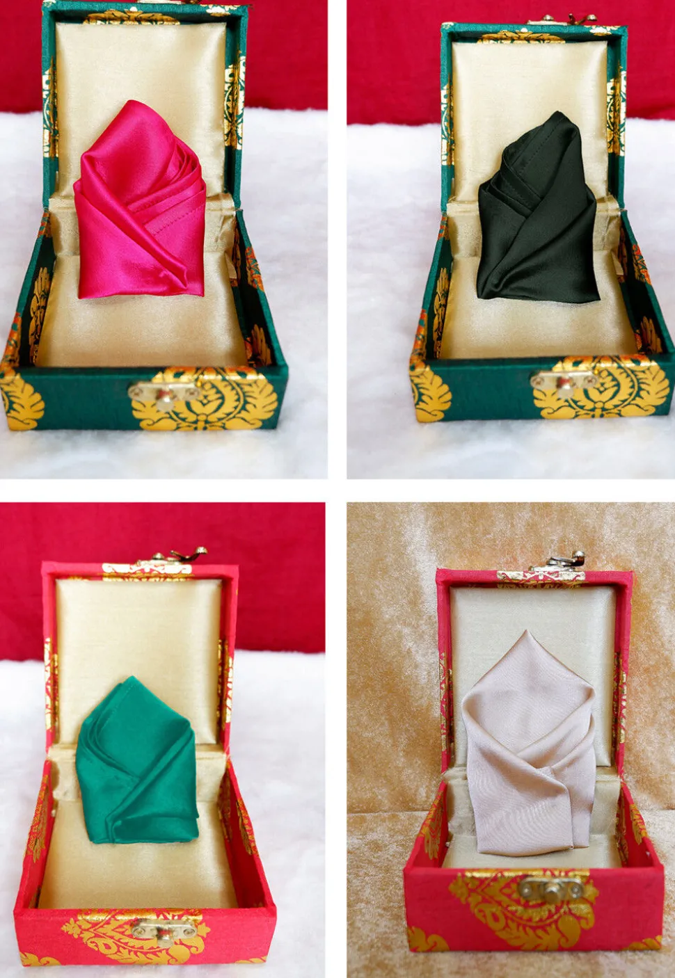 Solid Color Pocket Square Combo in Multicolor