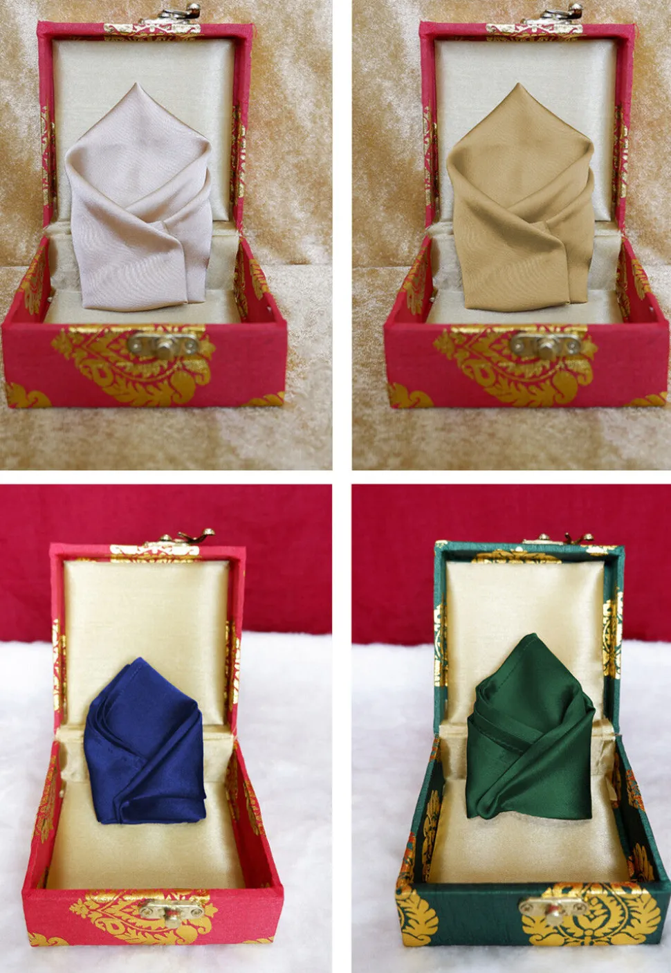 Solid Color Pocket Square Combo in Multicolor