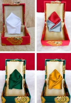 Solid Color Pocket Square Combo in Multicolor