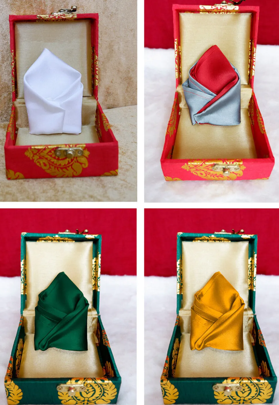 Solid Color Pocket Square Combo in Multicolor