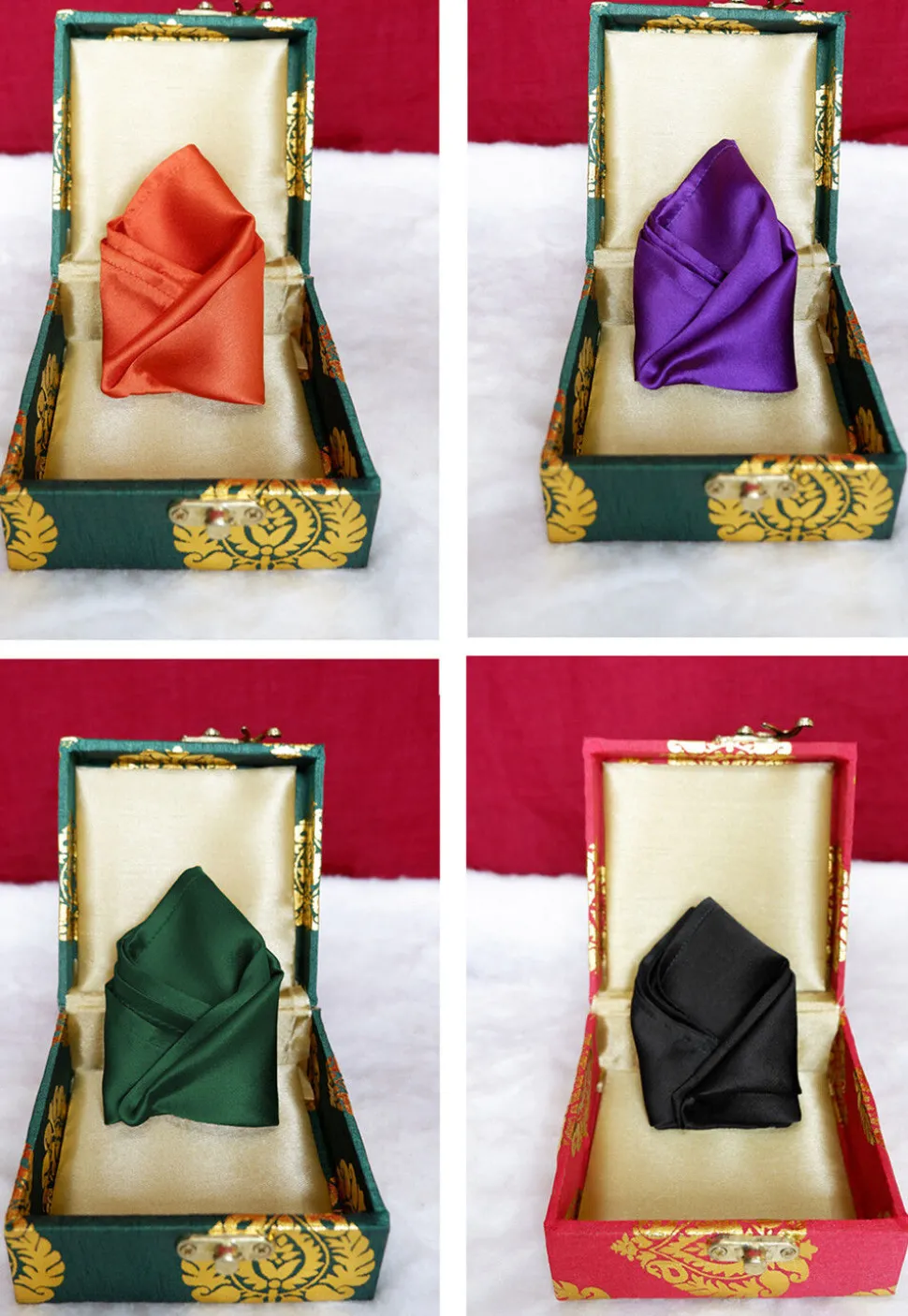 Solid Color Pocket Square Combo in Multicolor