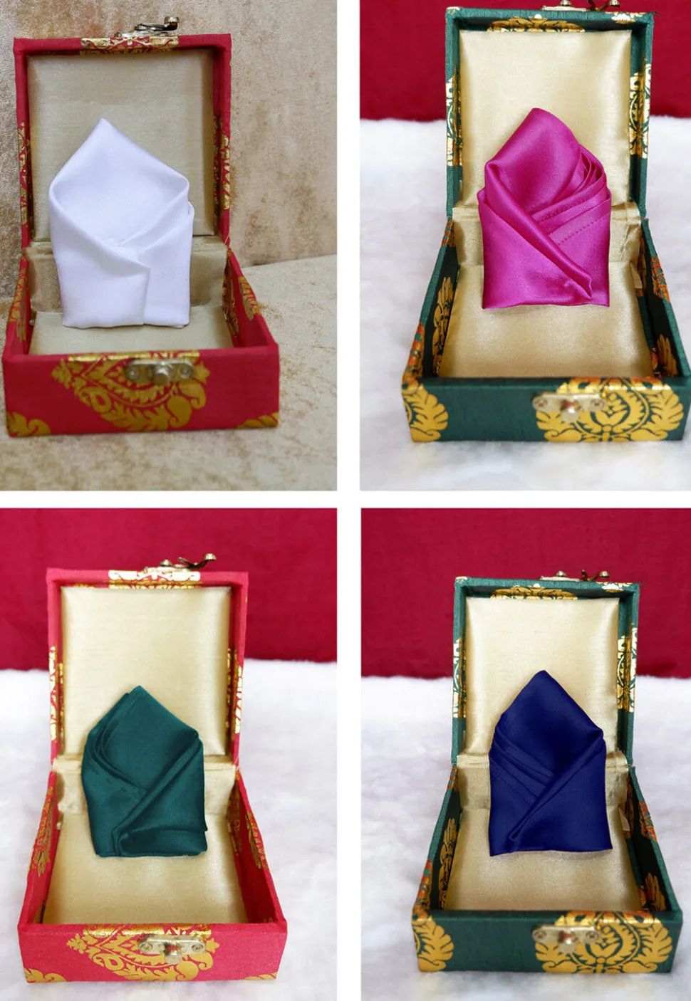 Solid Color Pocket Square Combo in Multicolor