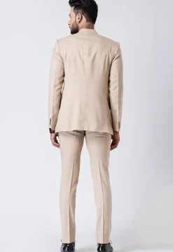 Solid Color Polyester Jodhpuri Suit in Beige