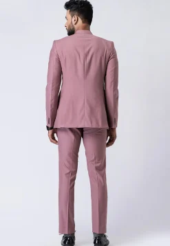 Solid Color Polyester Jodhpuri Suit in Old Rose