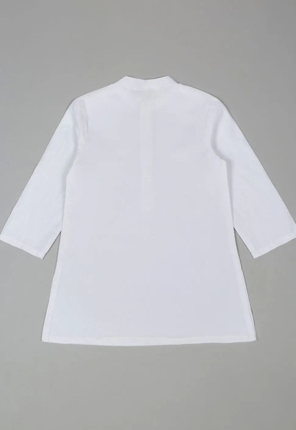 Solid Color Polyester Kurta Set in White