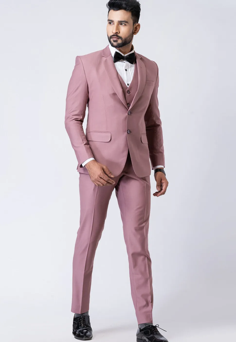 Solid Color Polyester Tuxedo in Light Purple