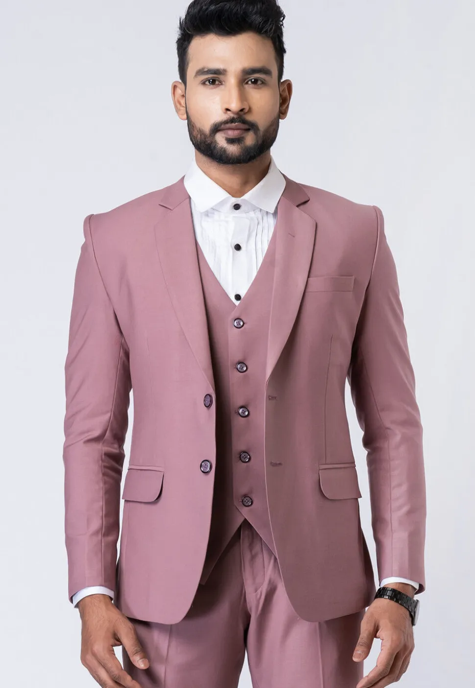 Solid Color Polyester Tuxedo in Light Purple