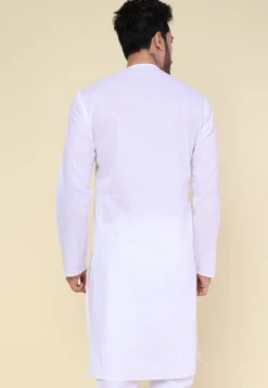Solid Color Pure Cotton Kurta in White
