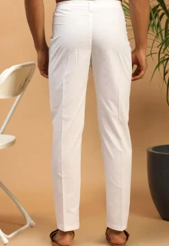Solid Color Pure Cotton Pant in White
