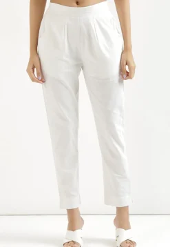 Solid Color Pure Cotton Pant in White