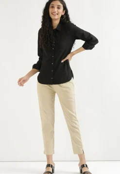 Solid Color Pure Cotton Pant in Light Beige
