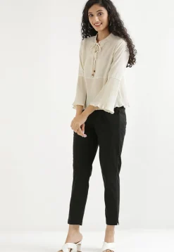 Solid Color Pure Cotton Pant in Black