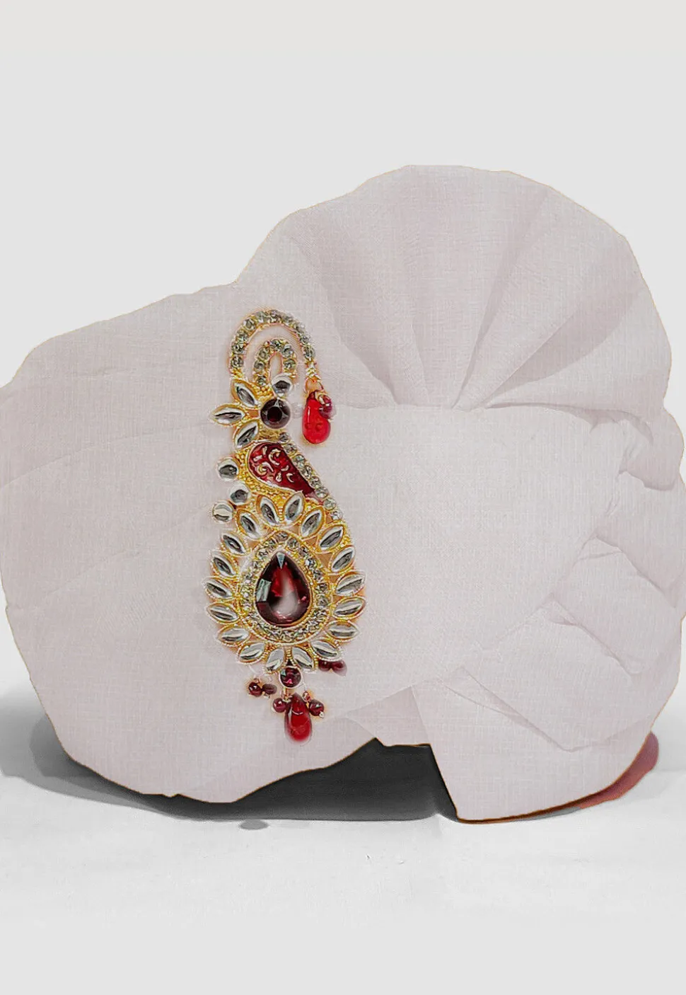 Solid Color Pure Kota Silk Unisex Turban in White