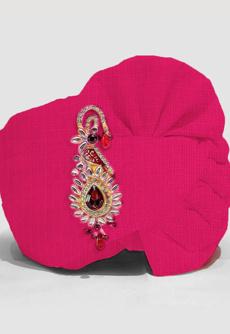 Solid Color Pure Kota Silk Unisex Turban in Fuchsia