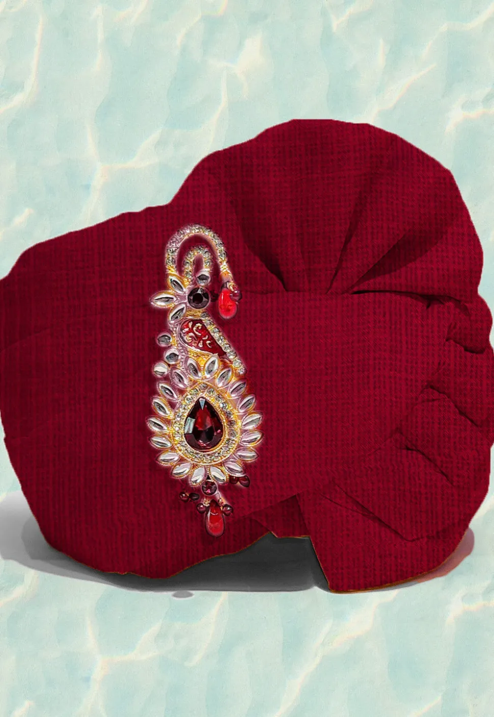 Solid Color Pure Kota Silk Kids Turban in Maroon