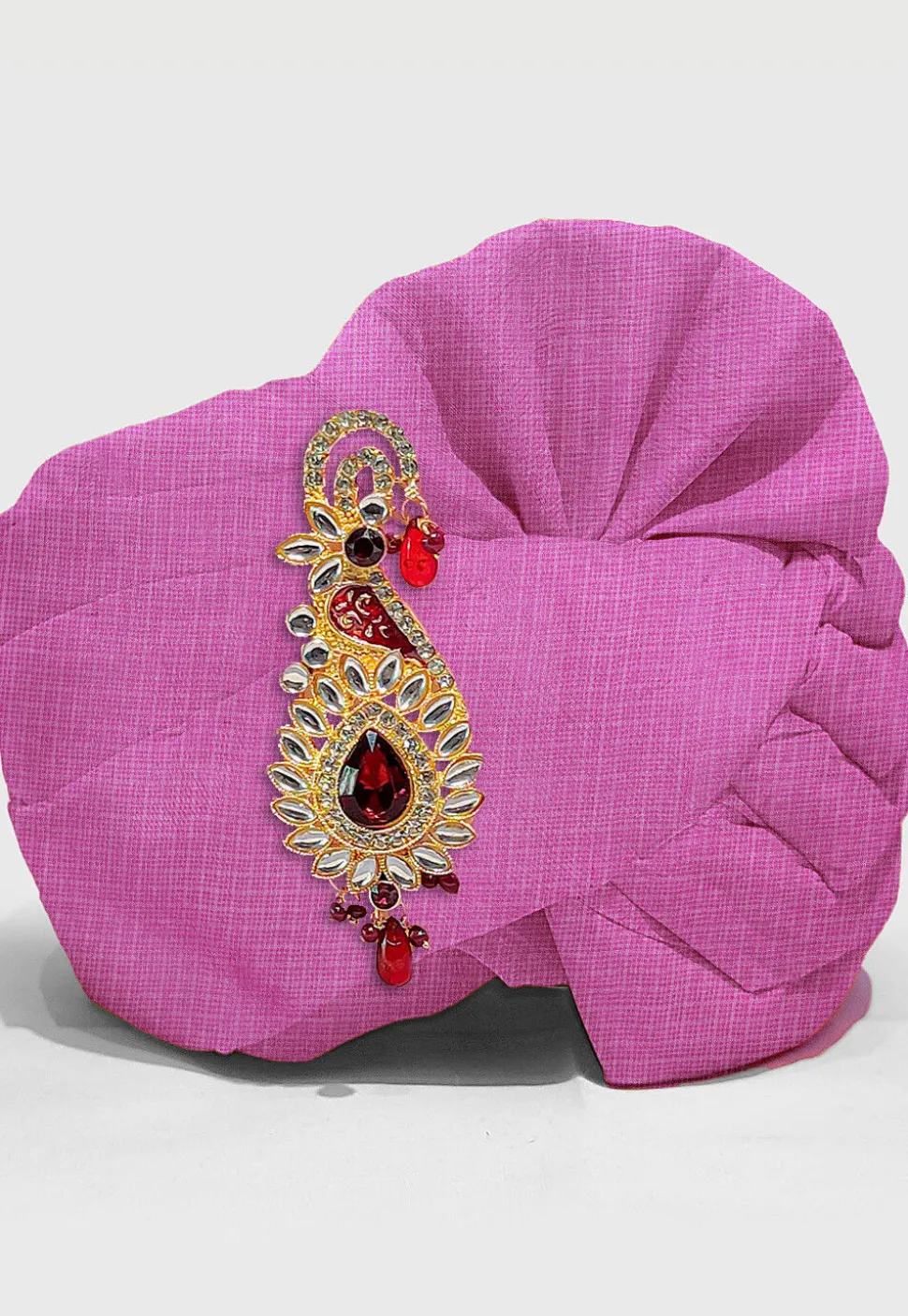 Solid Color Pure Kota Silk Unisex Turban in Pink