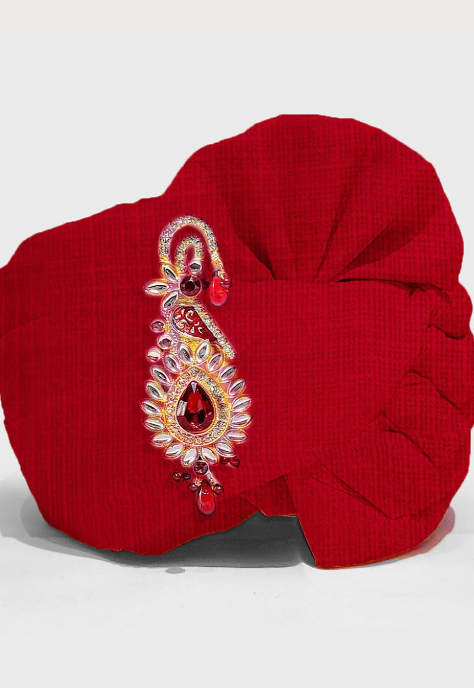 Solid Color Pure Kota Silk Unisex Turban in Red