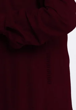 Solid Color Rayon Asymmetric Kurta Set in Wine