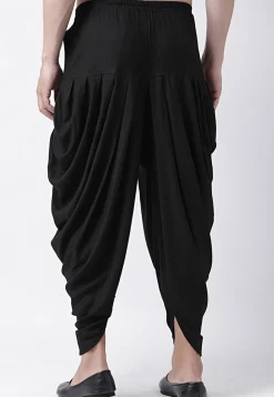 Solid Color Rayon Dhoti Pant in Black