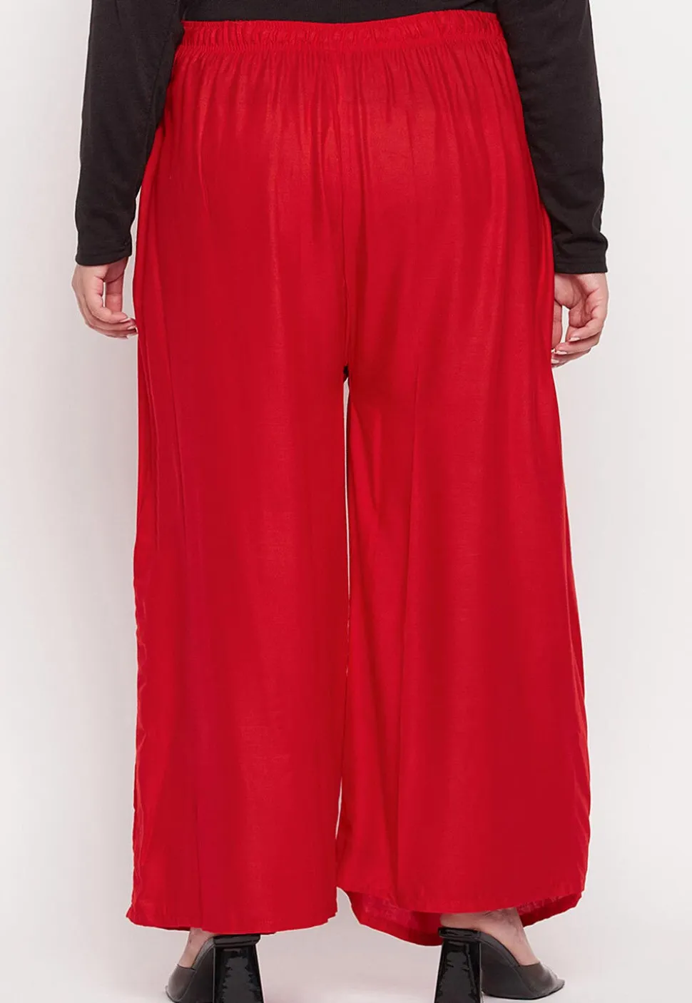 Solid Color Rayon Palazzo in Red
