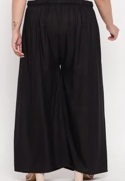 Solid Color Rayon Palazzo in Black